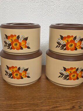 Vintage Sterilite Kitchen Storage Containers Set of 4 Size 5" x 7" & 4" x 6 1/2"